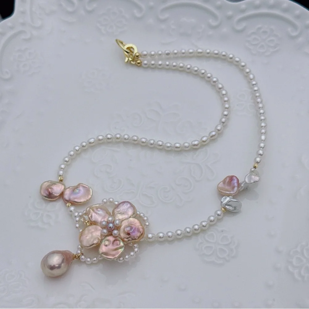 26X178 Handmade Premium Quality Freshwater Baroque Pearl Necklace - Picture 3 of 11